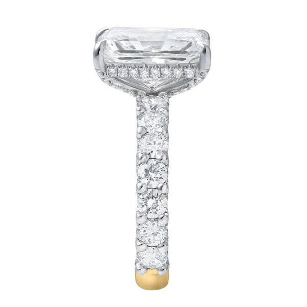 LuvMyJewelry Maelis 14K Yellow Gold Radiant Lab Grown Diamond Hidden Halo Engagement Ring – 7.45 Cts