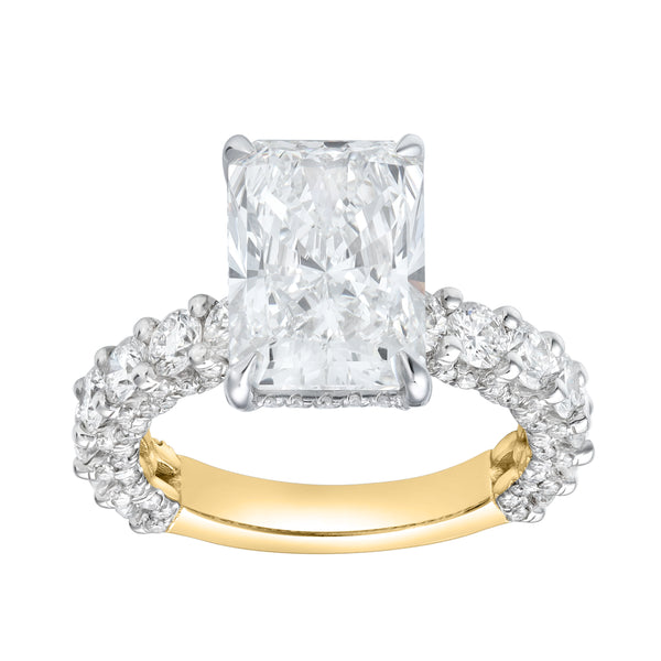 LuvMyJewelry Maelis 14K Yellow Gold Radiant Lab Grown Diamond Hidden Halo Engagement Ring – 7.45 cts