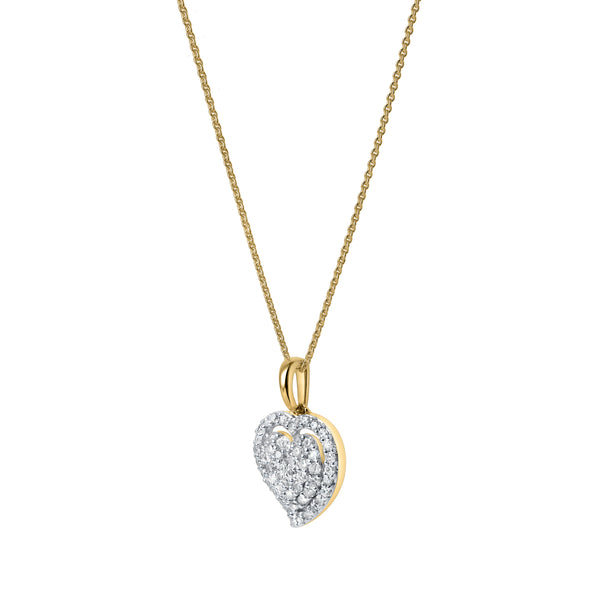 LuvMyJewelry Maeve Diamond Pave Heart Pendant In 14K Yellow Gold