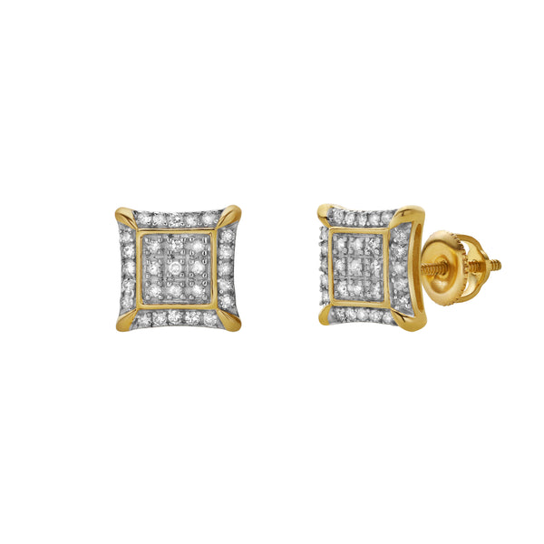 LuvMyJewelry Malandro 10K Yellow Gold Diamond Unisex Earrings - 0.2 Cts