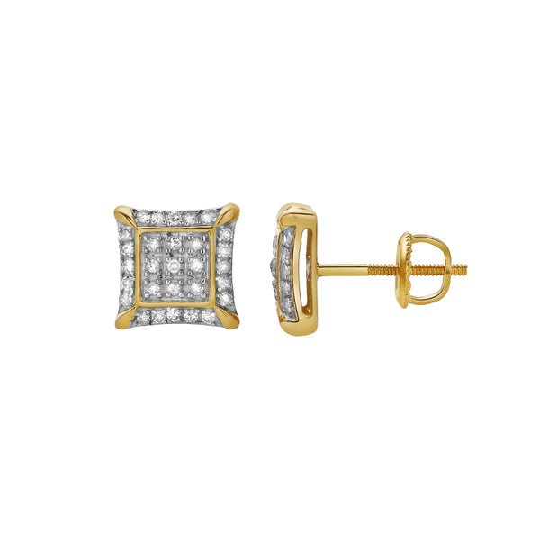 LuvMyJewelry Malandro 10K Yellow Gold Diamond Unisex Earrings - 0.2 Cts