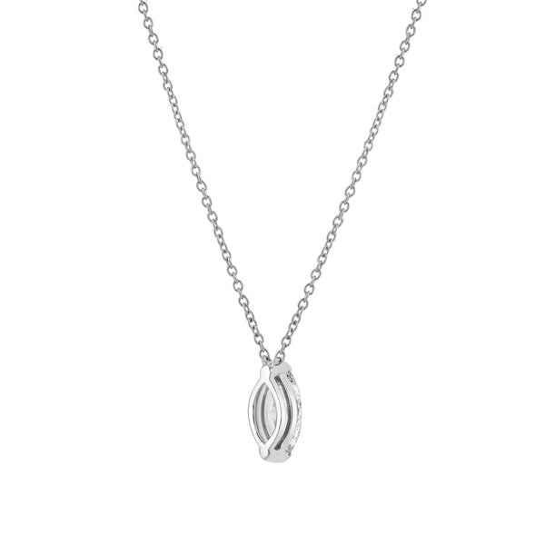 LuvMyJewelry Marquise Muse 14K White Gold Lab Grown Diamond Necklace - 0.75 Ct