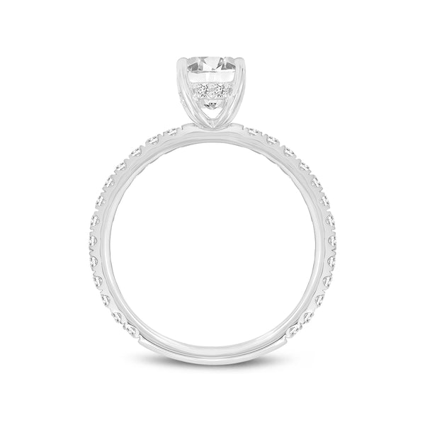 LuvMyJewelry Melina 14K White Gold Cushion Lab Grown Diamond Engagement Ring - 2.0 Ct