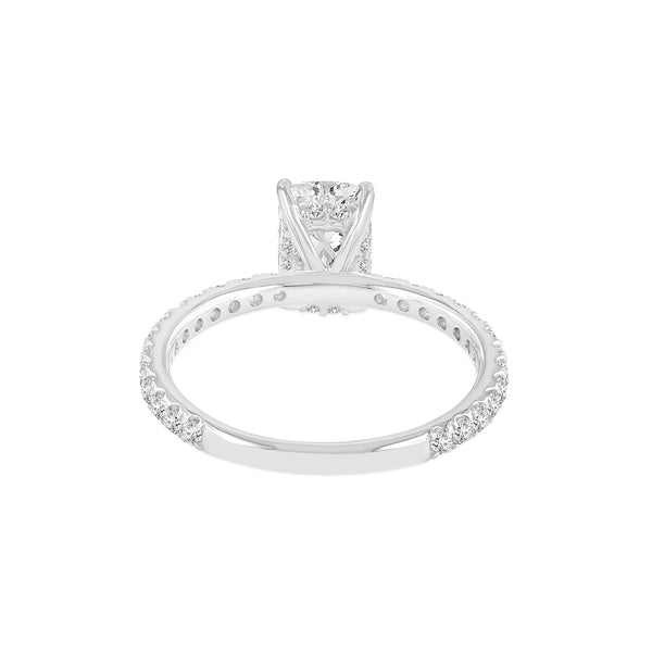 LuvMyJewelry Melina 14K White Gold Cushion Lab Grown Diamond Engagement Ring - 2.0 Ct