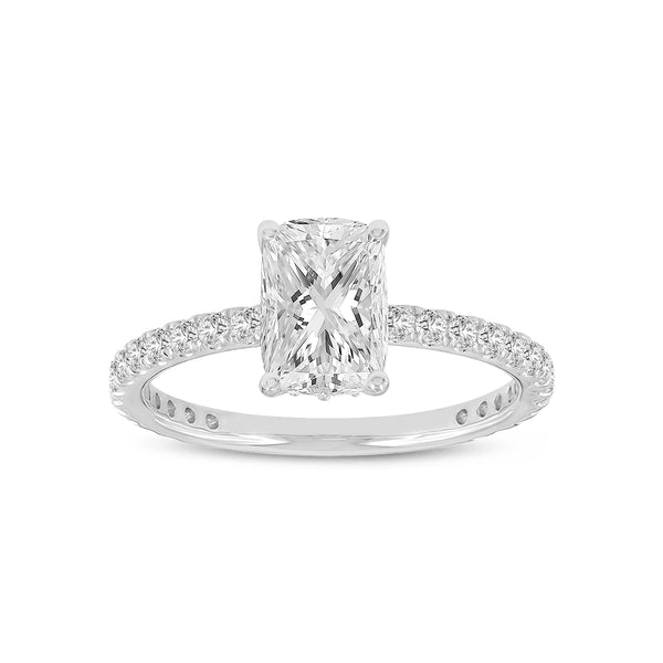 LuvMyJewelry Melina 14K White Gold Cushion Lab Grown Diamond Engagement Ring - 2.0 Ct