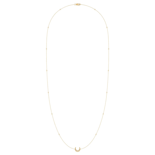 LuvMyJewelry Midnight Crescent Layered Diamond Necklace in 14K Yellow Gold