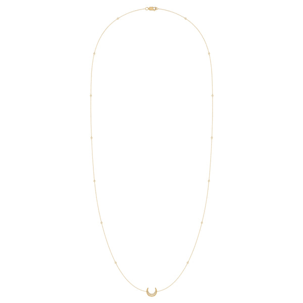 LuvMyJewelry Midnight Crescent Layered Diamond Necklace in 14K Yellow Gold Vermeil on Sterling Silver