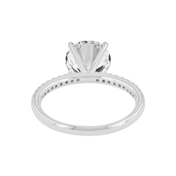 LuvMyJewelry Mila 14K White Gold Round Cut Lab Grown Diamond Classic Engagement Ring - 2.6 Ct