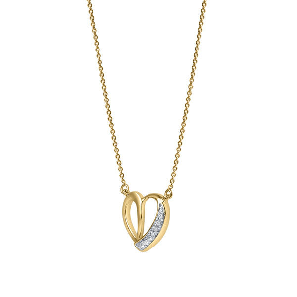 LuvMyJewelry Mirella Love Diamond Necklace In 14K Yellow Gold