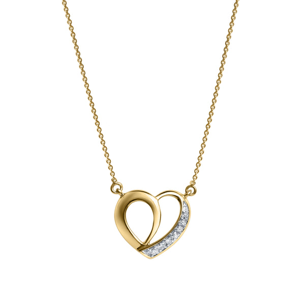 LuvMyJewelry Mirella Love Diamond Necklace in 14K Yellow Gold