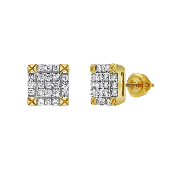 LuvMyJewelry Money Trunks Diamond 0.41 ct. tw. 14K Yellow Gold Earrings
