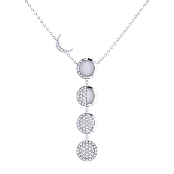 LuvMyJewelry Moon Transformation Diamond Necklace in Sterling Silver