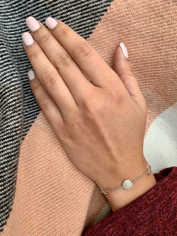 LuvMyJewelry Moonlit Diamond Bracelet In Sterling Silver