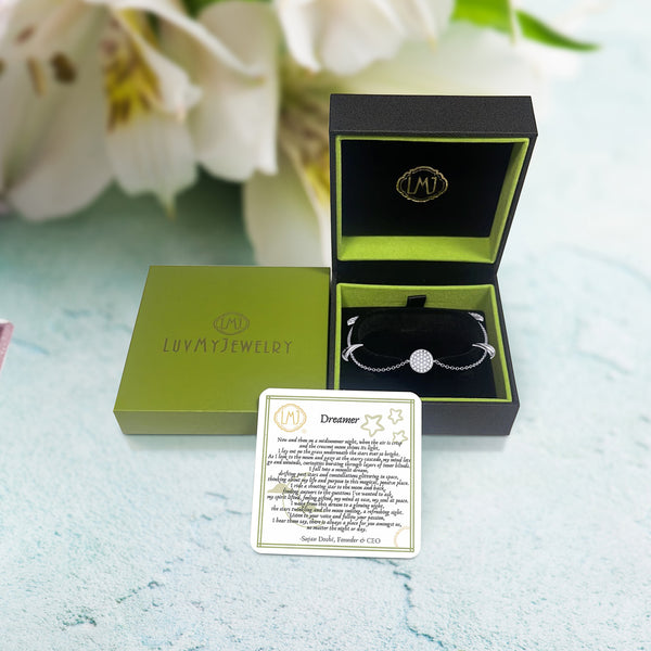 LuvMyJewelry Moonlit Diamond Bracelet In Sterling Silver