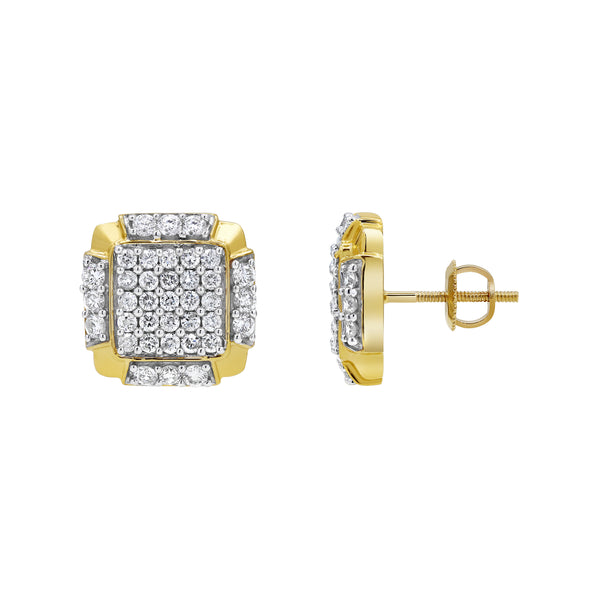 LuvMyJewelry MVP Diamond 1.02 Ct. Tw. 14K Yellow Gold Earrings