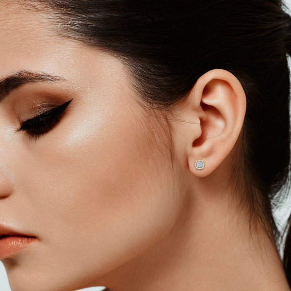 LuvMyJewelry MVP Diamond 1.02 Ct. Tw. 14K Yellow Gold Earrings