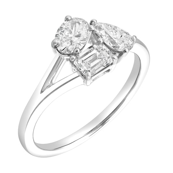 LuvMyJewelry Mysaria 14K White Gold Lab Grown Diamond Ring – 0.78 Ct