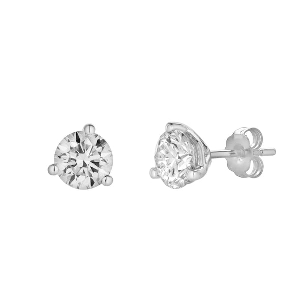 LuvMyJewelry Nasak 14K White Gold Lab Grown Round Solitaire Martini Diamond Earrings - 1.62 Cts