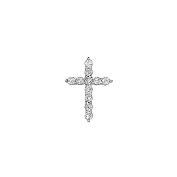 LuvMyJewelry Nazerath 10K Rose Gold Cross Diamond Pendant - 0.33 Ctw