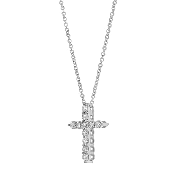 LuvMyJewelry Nazerath 10K White Gold Cross Diamond Pendant - 0.33 Ctw
