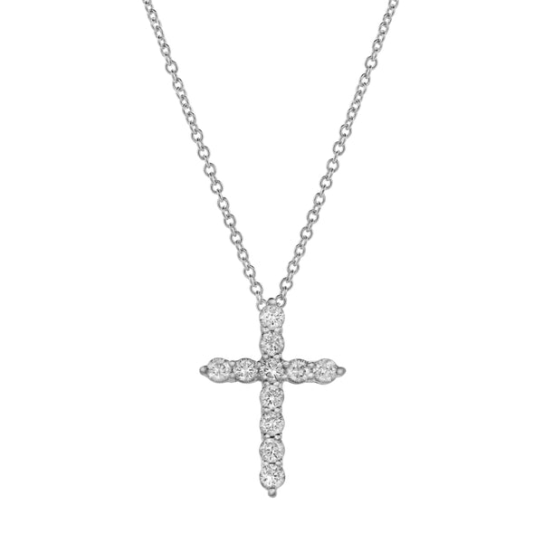 LuvMyJewelry Nazerath 10K White Gold Cross Diamond Pendant - 0.33 Ctw LuvMyJewelry Nazerath 10K White Gold Cross Diamond Pendant - 0.33 Ctw