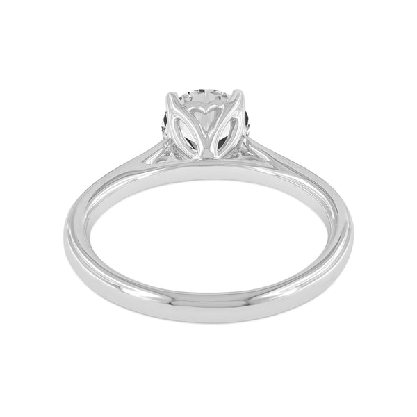 LuvMyJewelry Neli 14K White Gold Round Shape Lab Grown Diamond Solitaire Ring - 1 Ct