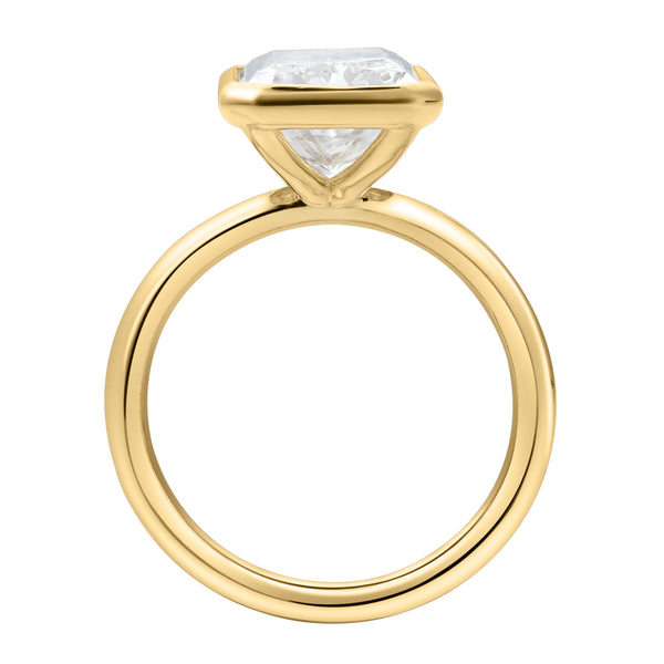 LuvMyJewelry Nerina 14K Yellow Gold Radiant Bezel Lab Grown Diamond Solitaire Engagement Ring – 5 Cts