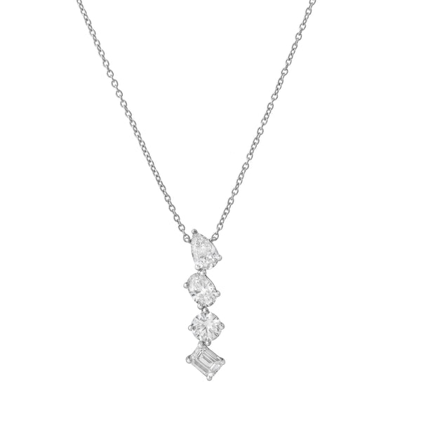 LuvMyJewelry Nerisse 14K White Gold Lab Grown Diamond Necklace – 0.75 Ct