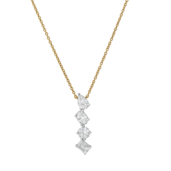 LuvMyJewelry Nerisse 14K Yellow Gold Lab Grown Diamond Necklace – 0.75 Ct