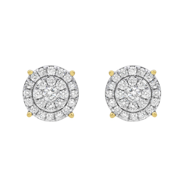 LuvMyJewelry Nested Circle 14K Yellow Gold Diamond Earrings 1.01 Ct. Tw