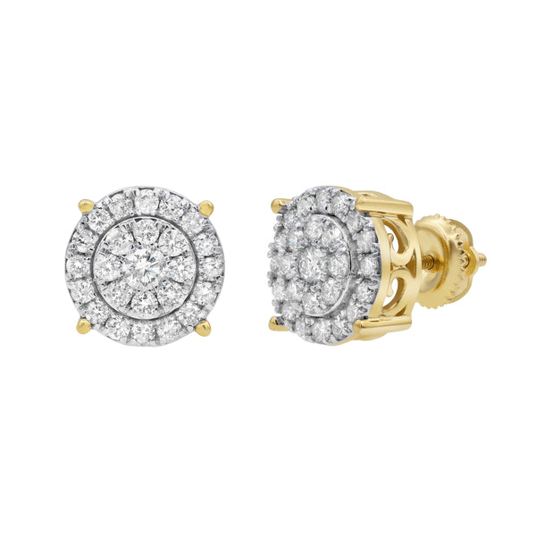 LuvMyJewelry Nested Circle 14K Yellow Gold Diamond Earrings 1.01 ct. tw