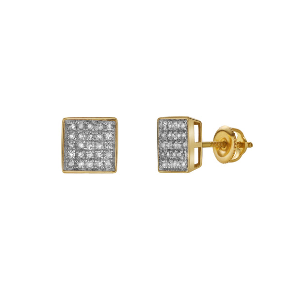 LuvMyJewelry Ninar 10K Yellow Gold Diamond Unisex Earrings - 0.21 Cts