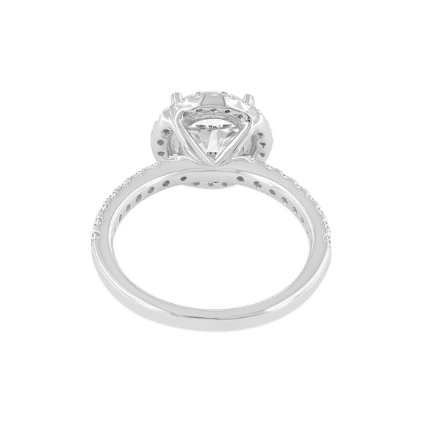 LuvMyJewelry Niri 14K White Gold Round Lab Grown Halo Cathedral Diamond Ring - 2.45 Ct