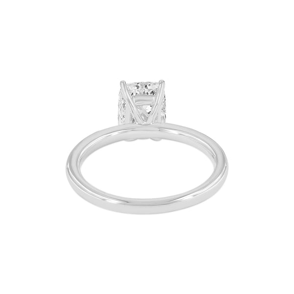 LuvMyJewelry Nisrine 14K White Gold Cushion Cut Lab Grown Diamond Solitaire Engagement Ring - 2.25 Ct