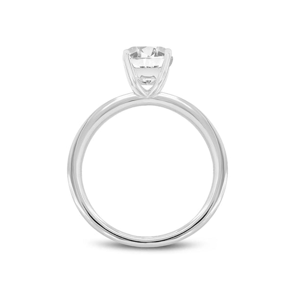 LuvMyJewelry Nisrine 14K White Gold Cushion Cut Lab Grown Diamond Solitaire Engagement Ring - 2.25 Ct