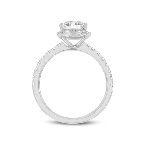 LuvMyJewelry Noor 14K White Gold Pear Lab Grown Diamond Halo Engagement Ring - 2 Ct