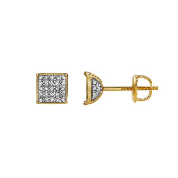 LuvMyJewelry Noturno 10K Yellow Gold Diamond Unisex Earrings - 0.14 Cts
