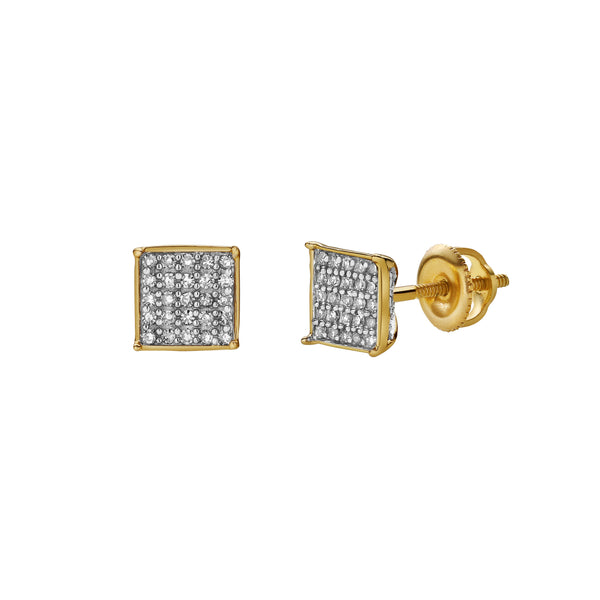 LuvMyJewelry Noturno 10K Yellow Gold Diamond Unisex Earrings - 0.14 Cts