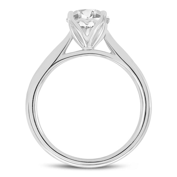 LuvMyJewelry Nyra 14K White Gold Round Lab Grown Diamond Classic Engagement Ring - 1.5 Ctw