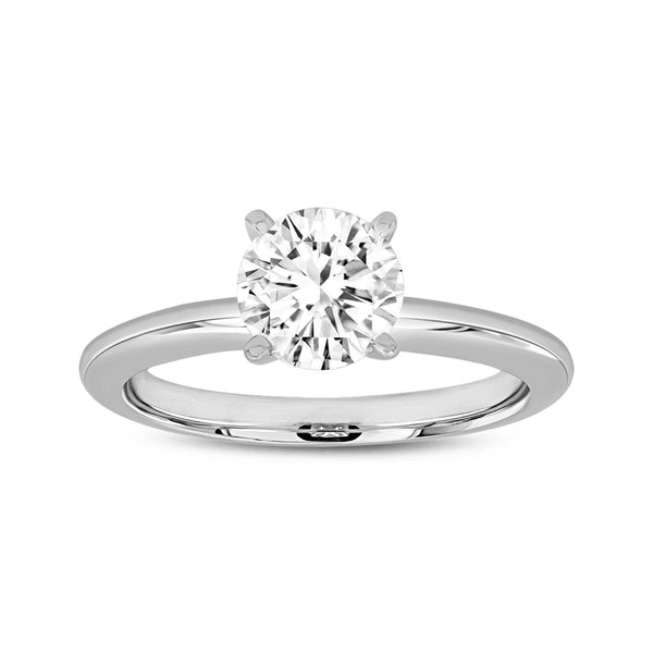 LuvMyJewelry Nysa 14K White Gold Round Cut Lab Grown Diamond Solitaire Engagement Ring - 1.0 Ct
