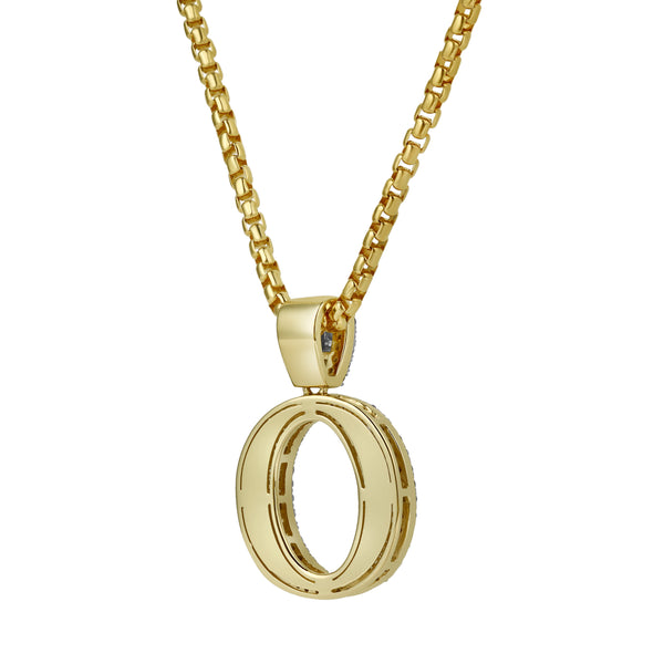 LuvMyJewelry O Initial Diamond Pendant 10K Yellow Gold - 0.81 Carats
