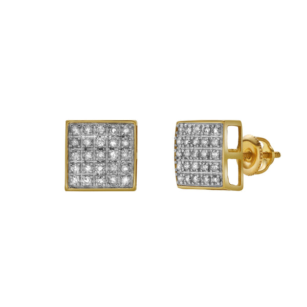 LuvMyJewelry Ocaso 10K Yellow Gold Diamond Unisex Earrings - 0.27 Cts