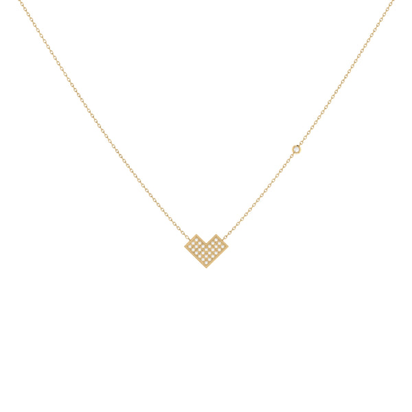 LuvMyJewelry One Way Arrow Diamond Necklace In 14K Yellow Gold Vermeil On Sterling Silver