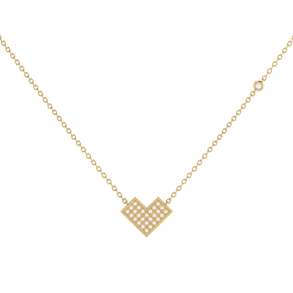 LuvMyJewelry One Way Arrow Diamond Necklace in 14K Yellow Gold Vermeil on Sterling Silver