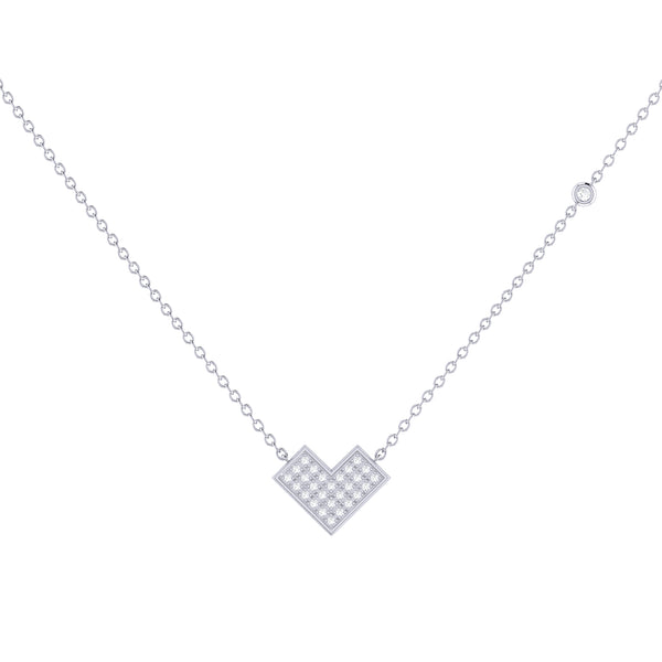 LuvMyJewelry One Way Arrow Diamond Necklace in Sterling Silver