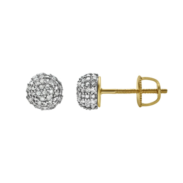 LuvMyJewelry Orbius Diamond 0.2 Ct. Tw.10K Yellow Gold Earrings