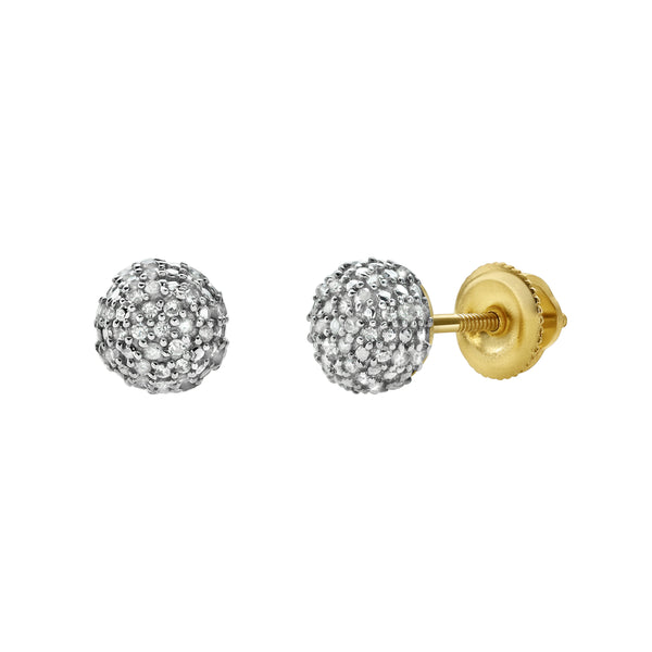 LuvMyJewelry Orbius Diamond 0.2 ct. tw.10K Yellow Gold Earrings