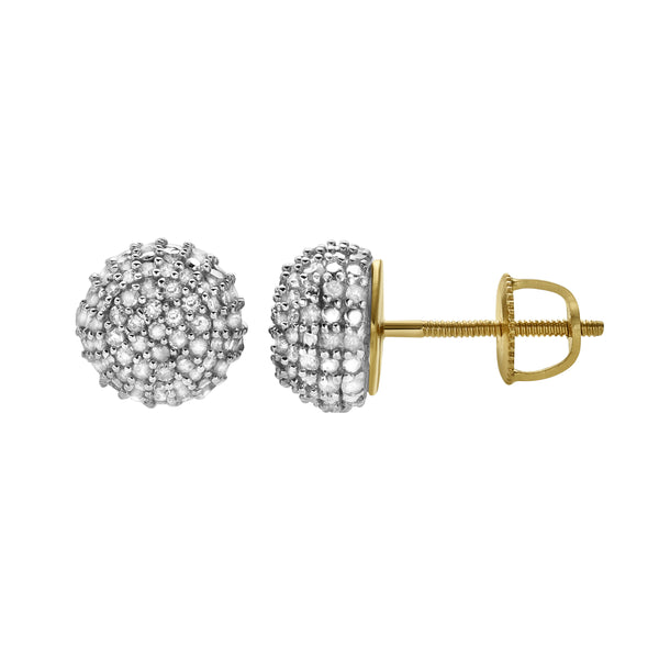 LuvMyJewelry Orbius III Diamond 0.49 Ct. Tw. 10K Yellow Gold Earrings