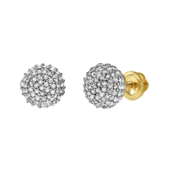 LuvMyJewelry Orbius III Diamond 0.49 ct. tw. 10K Yellow Gold Earrings