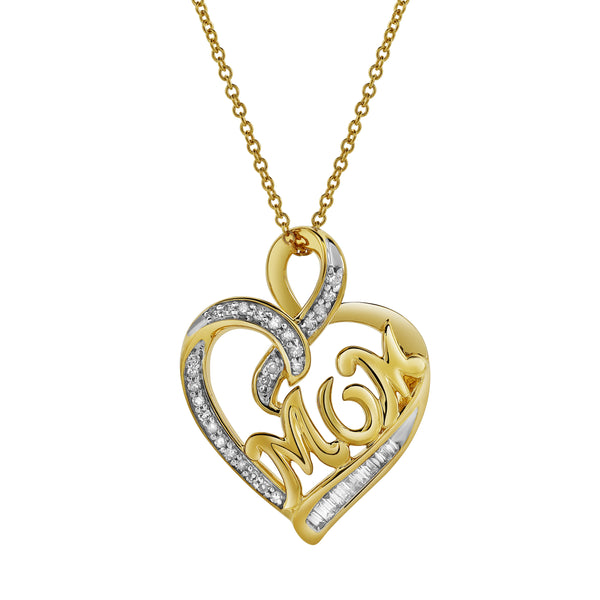 LuvMyJewelry Orchard Mom Heart Diamond Pendant In 10K Yellow Gold